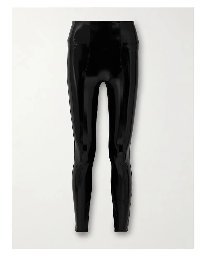 Spanx Leggings Aus Lacklederimitat - Schwarz Schwarz
