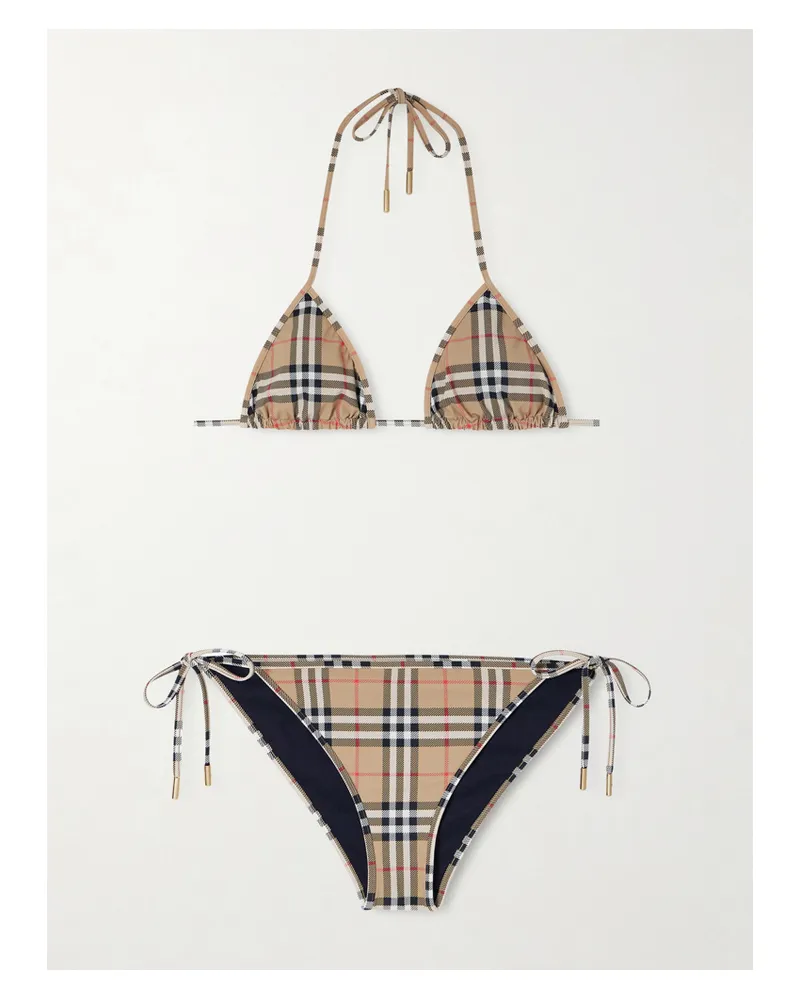 Burberry Triangel-bikini Mit Karomuster - Mehrfarbig Mehrfarbig