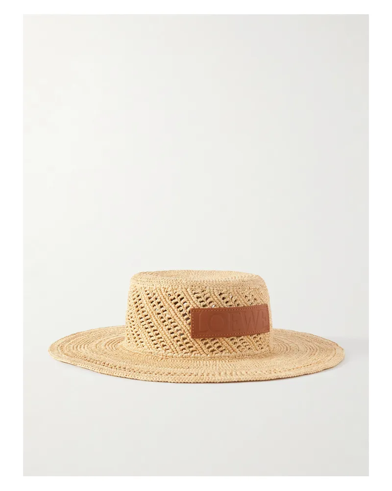 Loewe Paula's Ibiza Ajoure Hut Aus Raffiabast Mit Applikation - Neutral Neutral