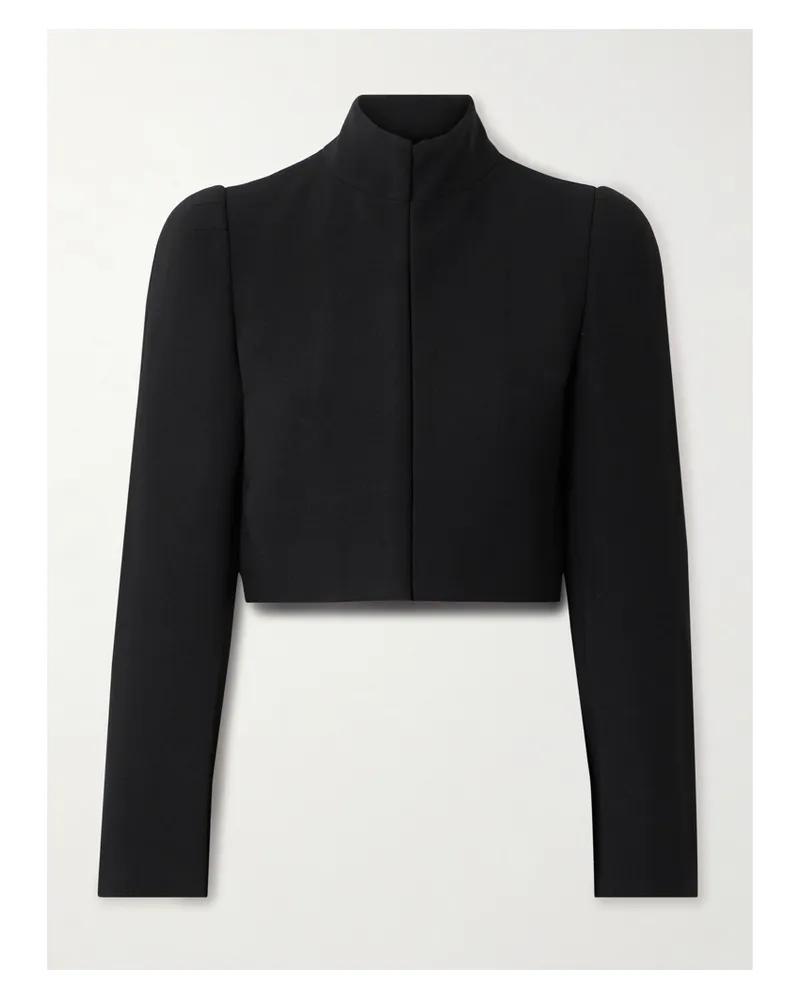 Alaïa Cropped Twill Jacket - Black Black