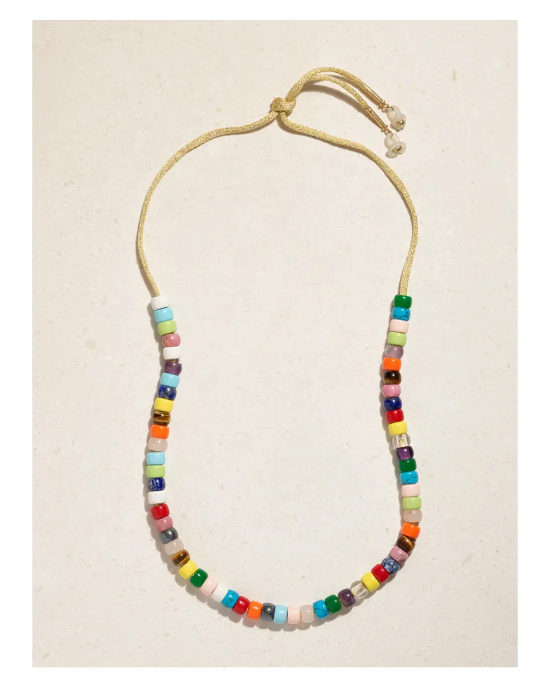 Carolina Bucci Forte Beads Rainbow Brillenkette Aus 18 Karat Gold Und Lurex® Mit Mehreren Steinen Gold