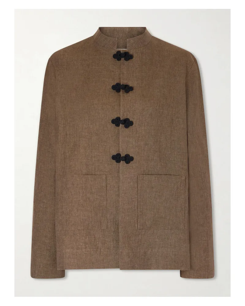 Róhe Mandarin Jacke Aus Leinen-twill - Braun Braun