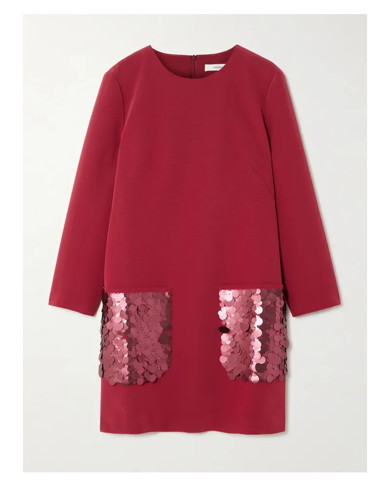 Joseph Bixio Minikleid Aus Glänzendem Twill Mit Pailletten - Rot Rot