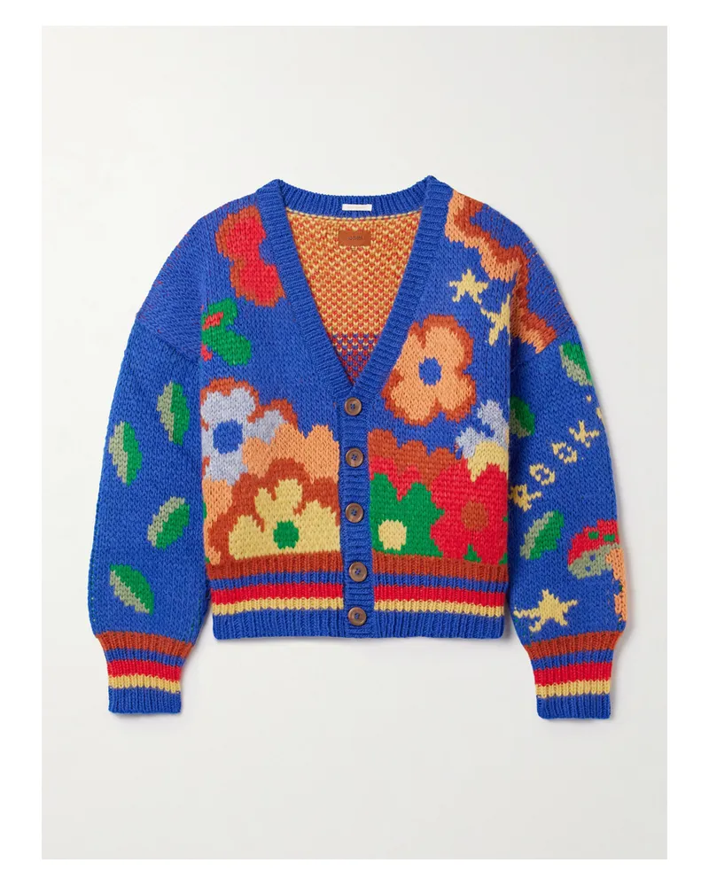Mother The Button Cardigan Aus Einer Alpakawollmischung Mit Intarsienmotiven - Mehrfarbig Mehrfarbig