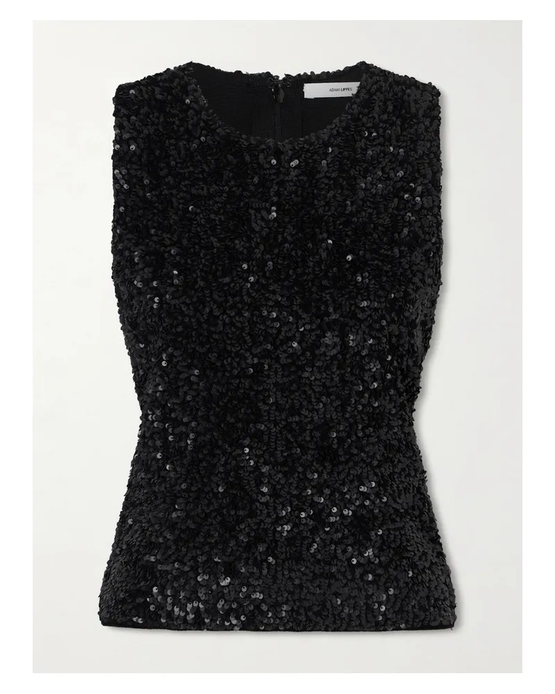 Adam Lippes Tanktop Aus Strick Mit Pailletten - Schwarz Schwarz