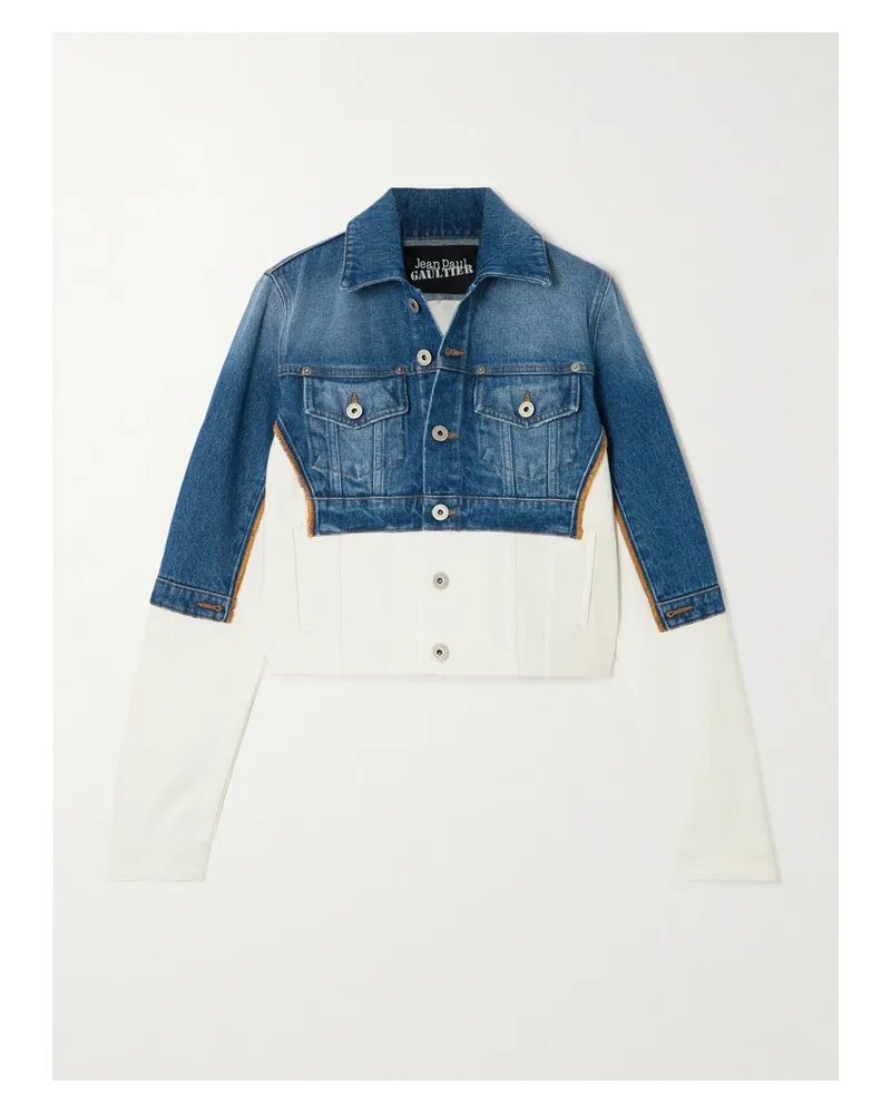 Jean Paul Gaultier Petit Grand Zweifarbige Jeansjacke - Blau Blau