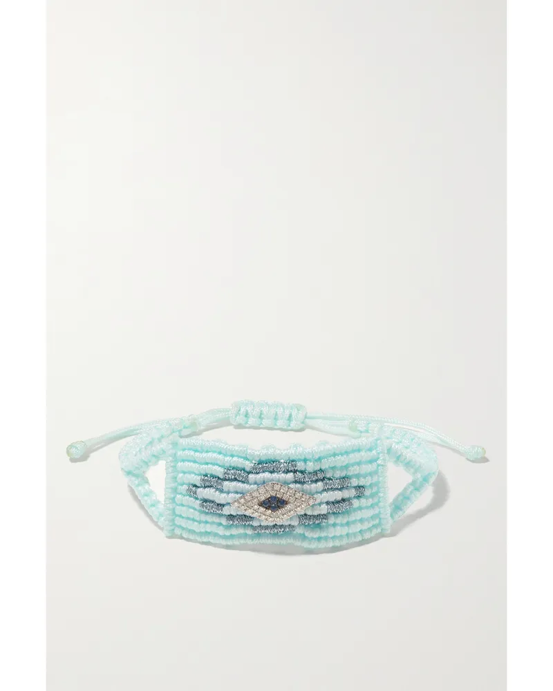 Diane Kordas Evil Eye Armband Aus Geflochtener Kordel Mit Diamanten Und Saphiren - Blau Blau
