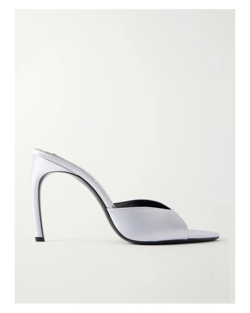 Victoria Beckham Harlow Satin Mules - Silver Silver