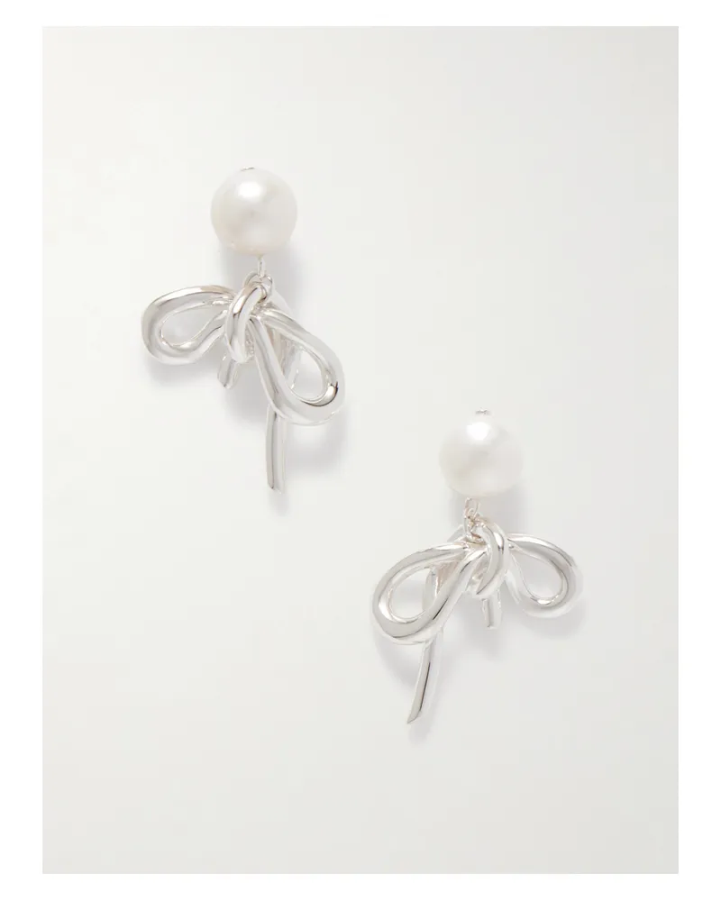 Completedworks Once In A Blue Moon Recycled Silver Pearl Earrings Silver