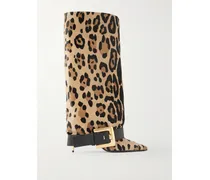 Kniehohe Stiefel Aus Kalbshaar Mit Leopardenprint - Animal-Print