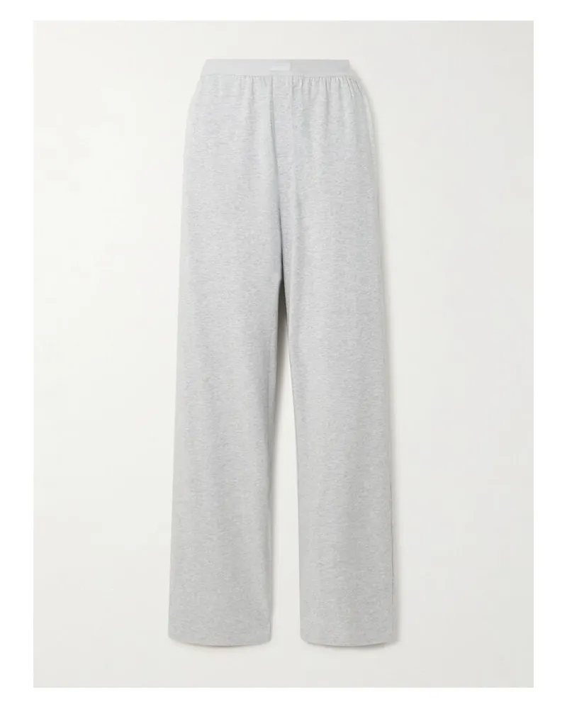 SKIMS Boyfriend Loose Pants – Light Heather Grey – Hose Mit Geradem Bein Aus Stretch-jersey Aus Einer Modal-baumwollmischung - Grau Grau