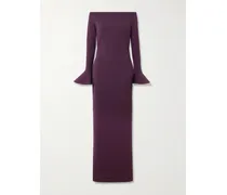 Anica Off-the-shoulder Crepe Gown - Purple