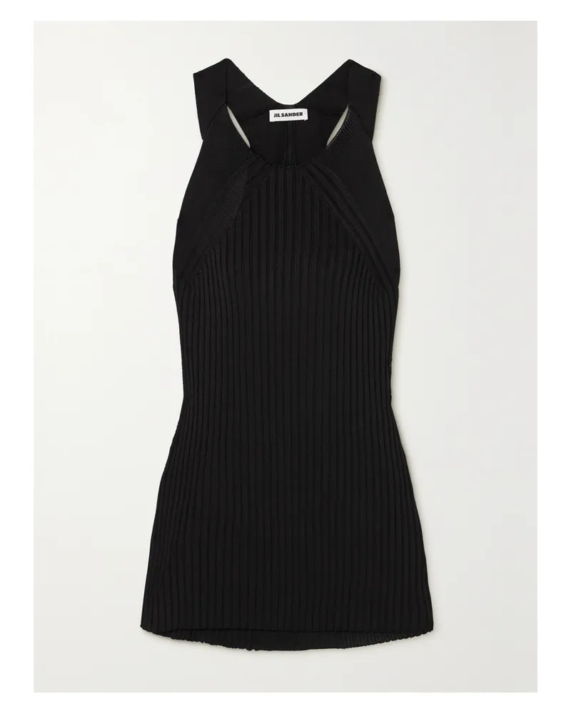 Jil Sander Tanktop Aus Rippstrick - Schwarz Schwarz
