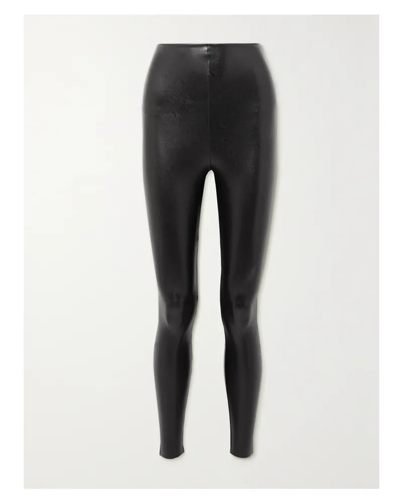 Commando Leggings Aus Stretch-kunstleder - Schwarz Schwarz