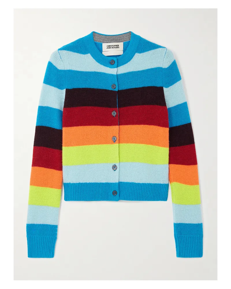 Christopher John Rogers Striped Knitted Cardigan - Multi Multi