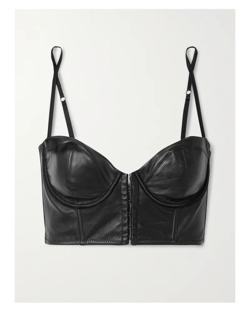 Kiki De Montparnasse Bustier Aus Leder - Schwarz Schwarz