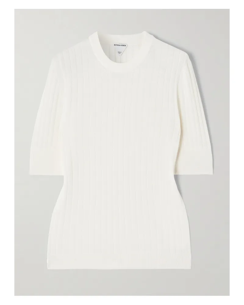 Bottega Veneta Ribbed Wool T-shirt - Off-white Off-white