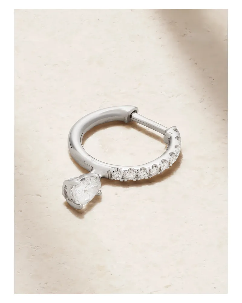 ANITA KO Huggies 18-karat White Gold Diamond Single Earring - Silver Silver