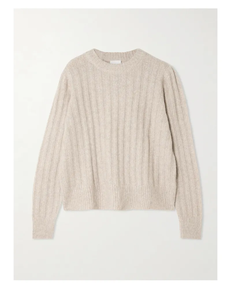 ALLUDE Pullover Aus Einer Gerippten Kaschmir-seidenmischung - Neutral Neutral
