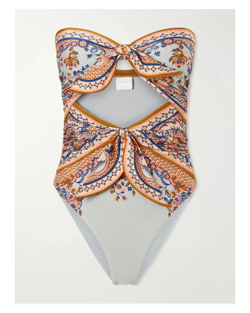 Zimmermann Aster Printed Swimsuit - Blue Blue