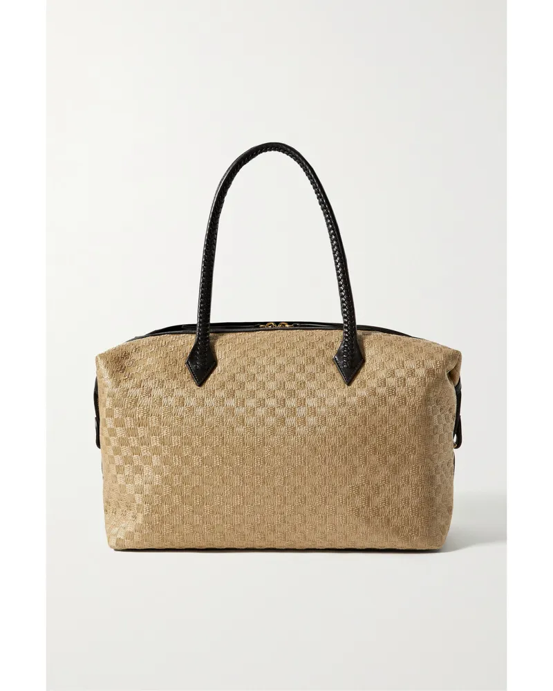 Métier Vérité All Day Leather-trimmed Woven Straw Tote - Neutrals Neutrals