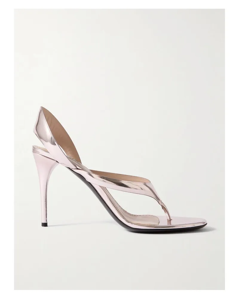 Alaïa Divine 90 Sandalen Aus Leder Mit Spiegeleffekt - Silber Silber