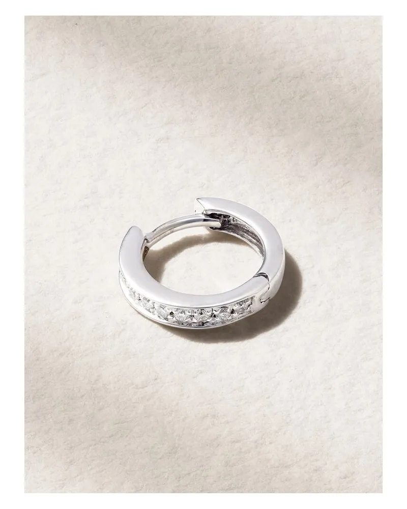 Kolours Small Einzelne Creole Aus 18 Karat Weißgold Mit Diamanten - Silber Silber