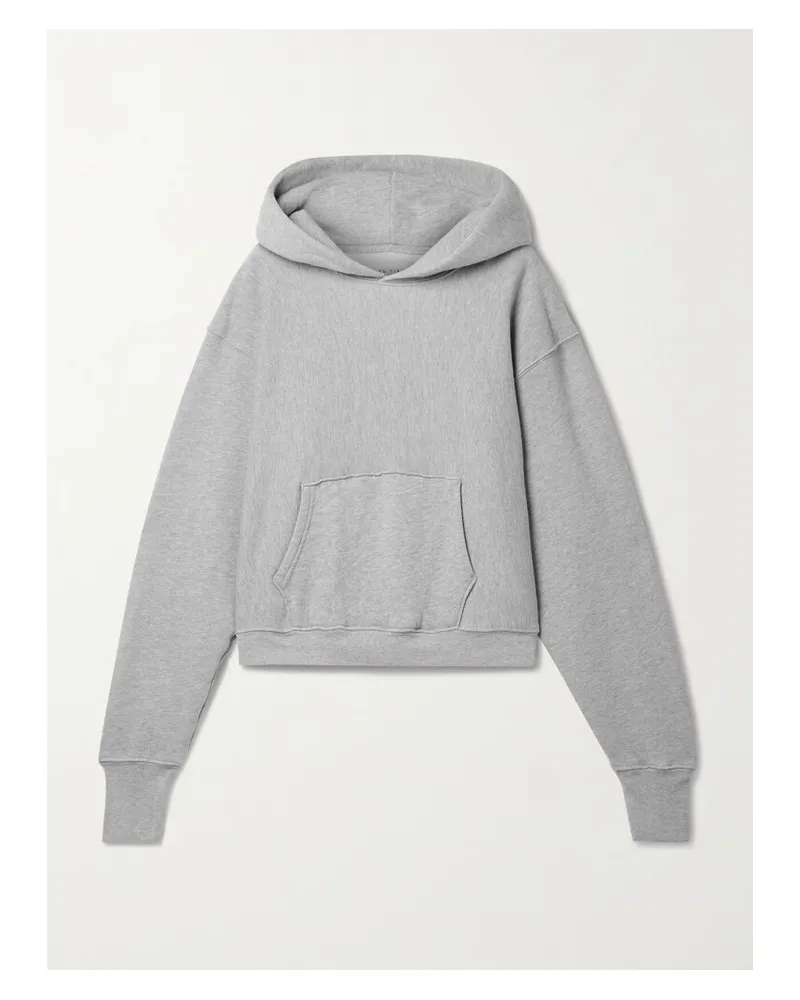 LES TIEN Cara Verkürzter Hoodie Aus Baumwoll-jersey - Grau Grau
