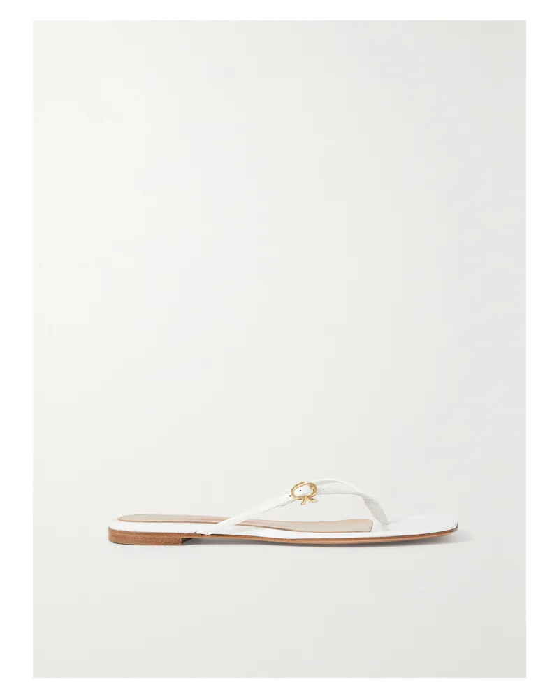 Gianvito Rossi Sandalen Aus Glanzleder - Weiß Weiß
