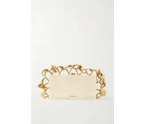 Fana Marbled Acrylic And Gold-tone Clutch - Ivory