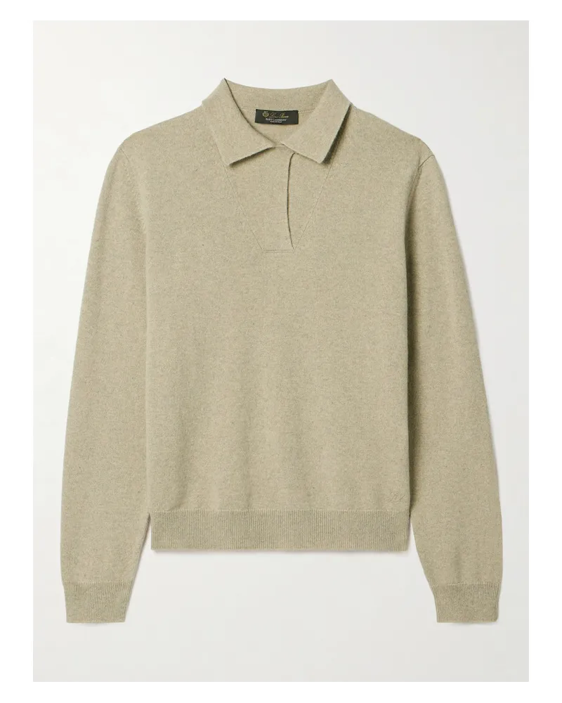 Loro Piana Pullover aus Kaschmir mit Polokragen Neutral