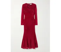 Midikleid Mit Fil Coupé Und Cut-out - Rot