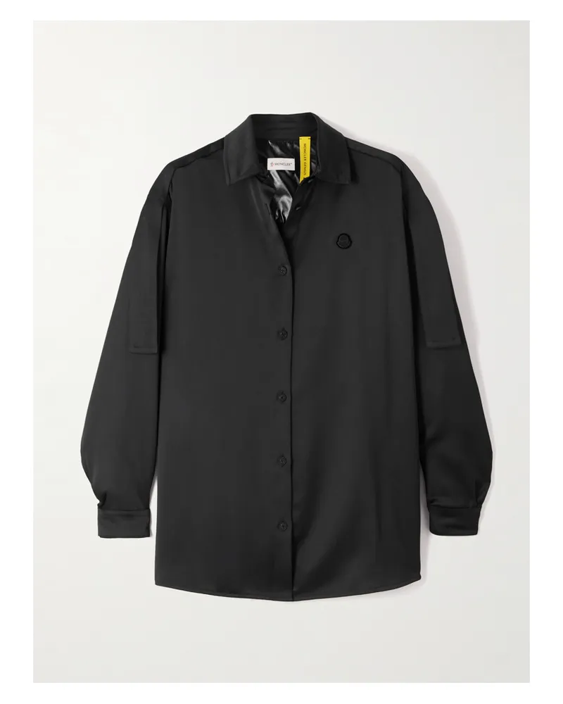 Moncler Edward Enninful Hemd Aus Satin - Schwarz Schwarz