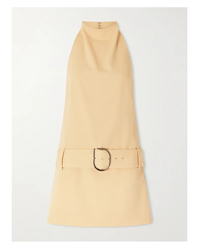 SIR Sabina Neckholder-minikleid Aus Webstoff Mit Falten Und Gürtel - Gelb Gelb