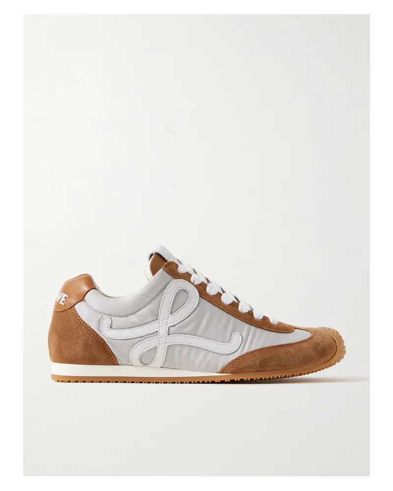 Loewe Ballet Runner 2.0 Logo-appliquéd Shell, Suede And Leather Sneakers - Brown Brown