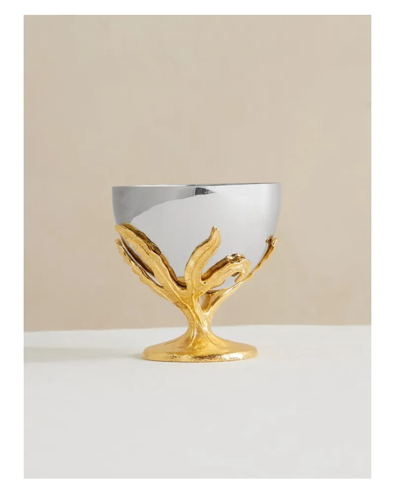 L’OBJET Fern Schale Aus Edelstahl Mit Vergoldeten Details - Silber Silber