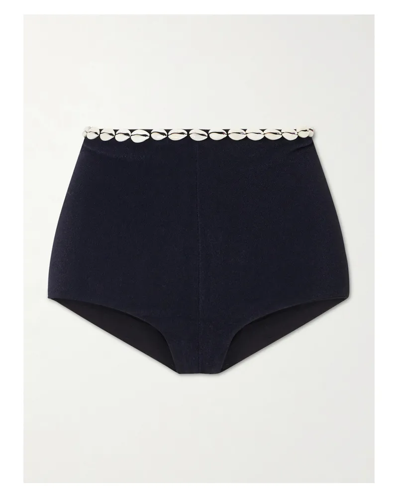 Sara Cristina Embellished Jersey Bikini Bottoms - Black Black