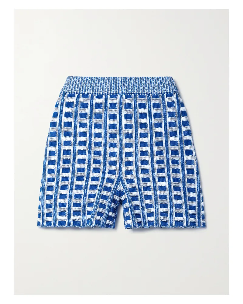 Marni Shorts Aus Baumwolle In Jacquard-strick - Blau Blau
