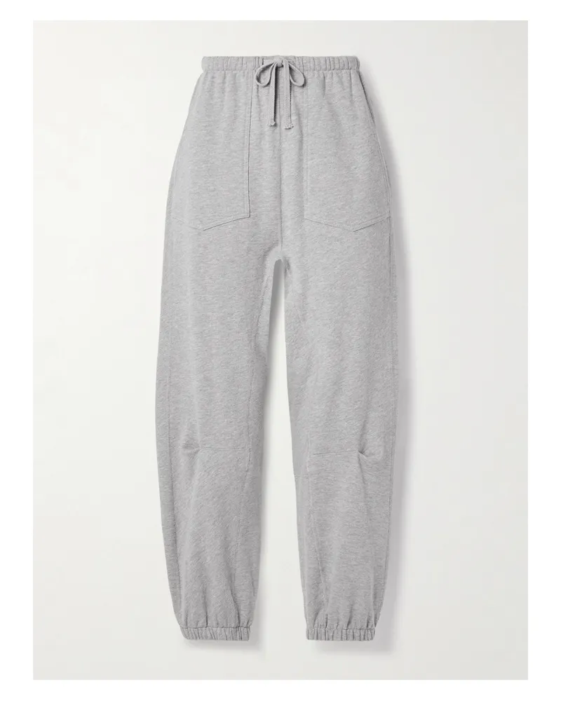 Nili Lotan Dulce Cotton-blend Jersey Track Pants - Gray Gray
