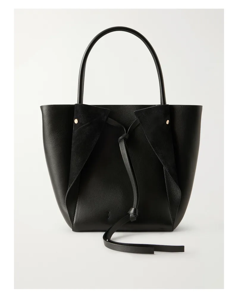 Gabriela Hearst Marija Small Suede And Leather Tote - Black Black