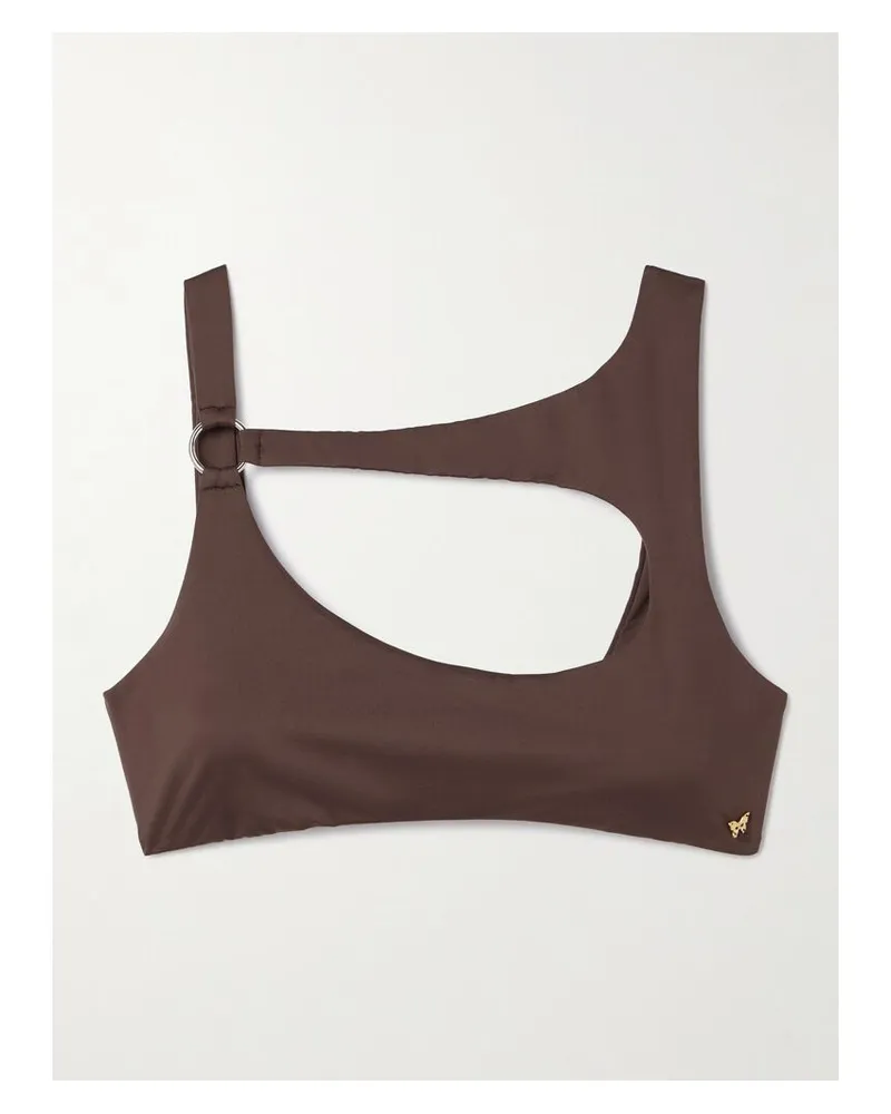 Kiki De Montparnasse La Sirene Bikini-oberteil Mit Cut-out Und Verzierung - Braun Braun