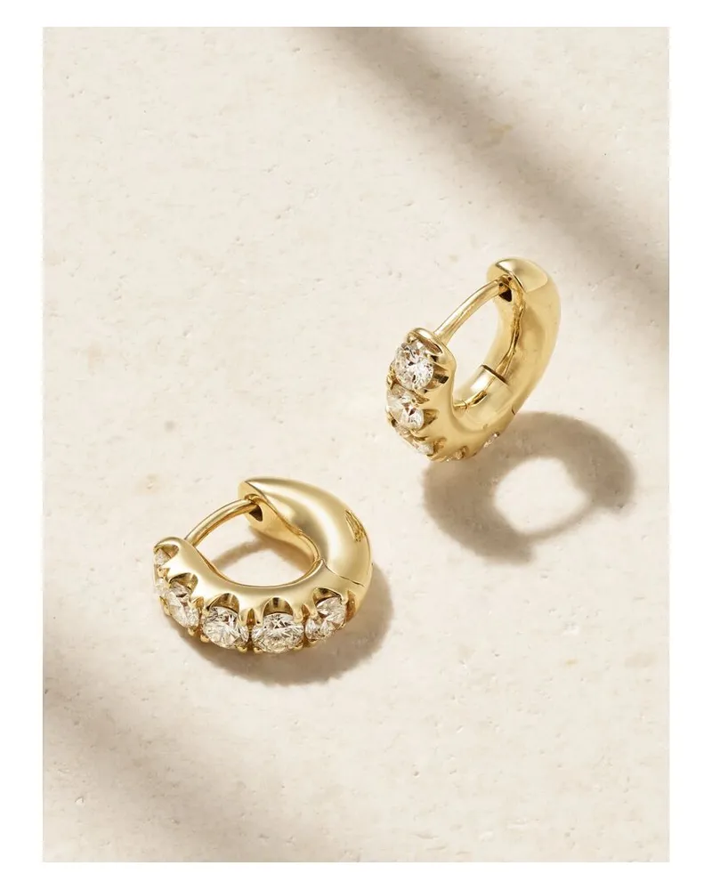 Roxanne First Super Duper Creolen Aus 14 Karat Gold Mit Diamanten Gold