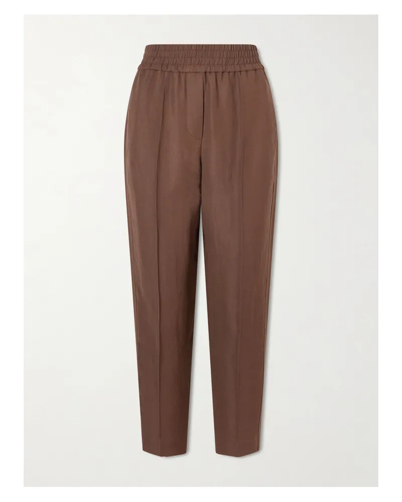 Brunello Cucinelli Verkürzte Hose Mit Schmal Zulaufendem Bein Aus Webstoff - Braun Braun