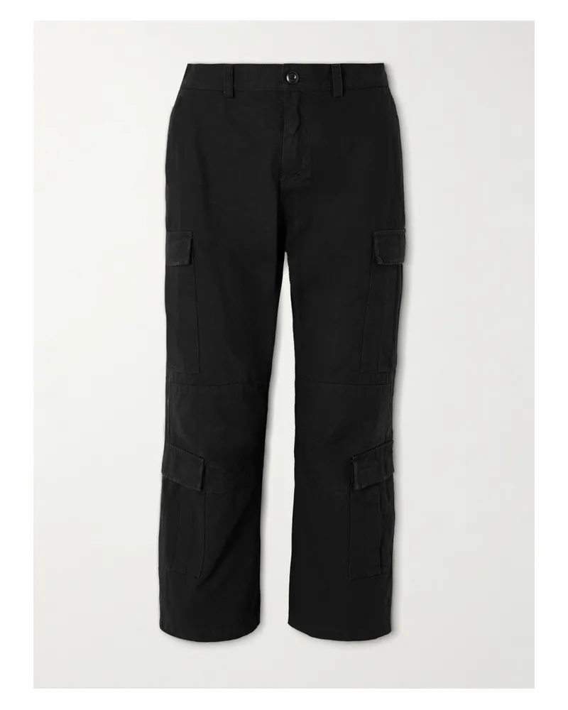 Balenciaga Verkürzte, Ausgestellte Cargohose Aus Baumwoll-ripstop - Schwarz Schwarz