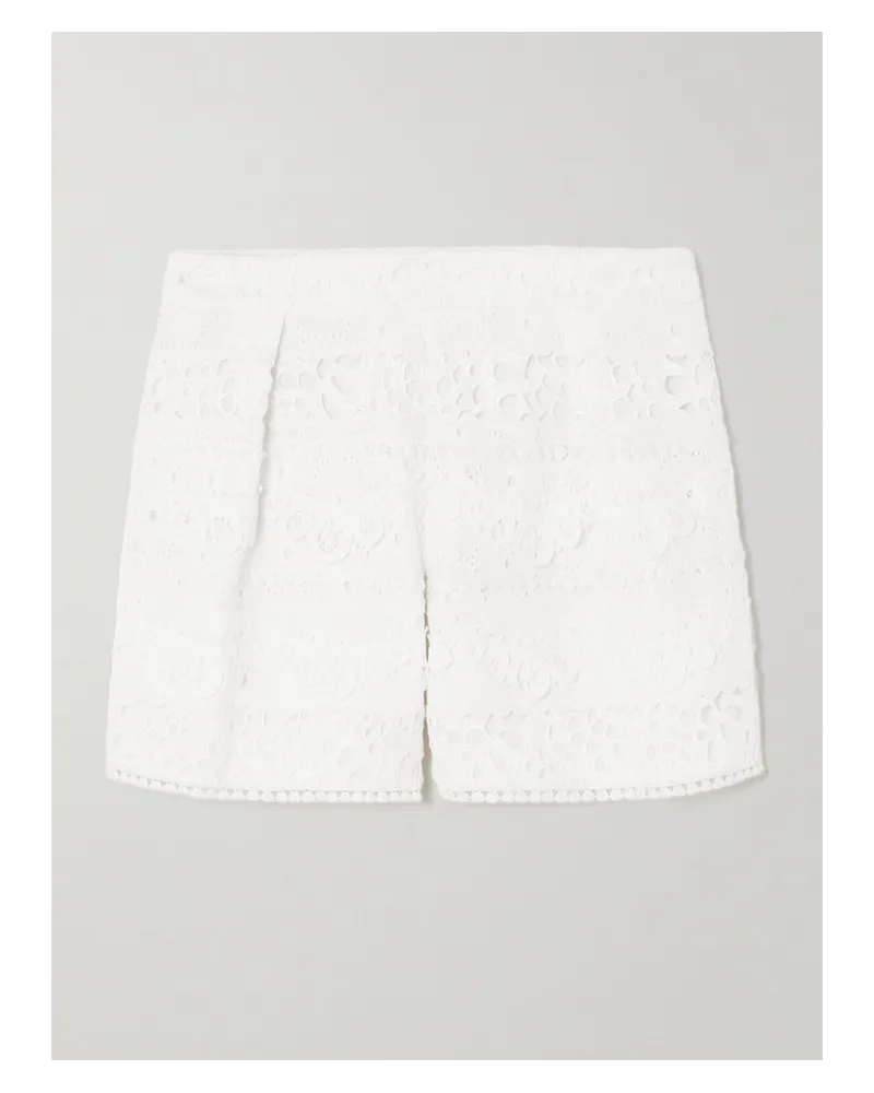 Carolina Herrera New York Shorts aus Baumwolle mit Lochstickerei Weiß