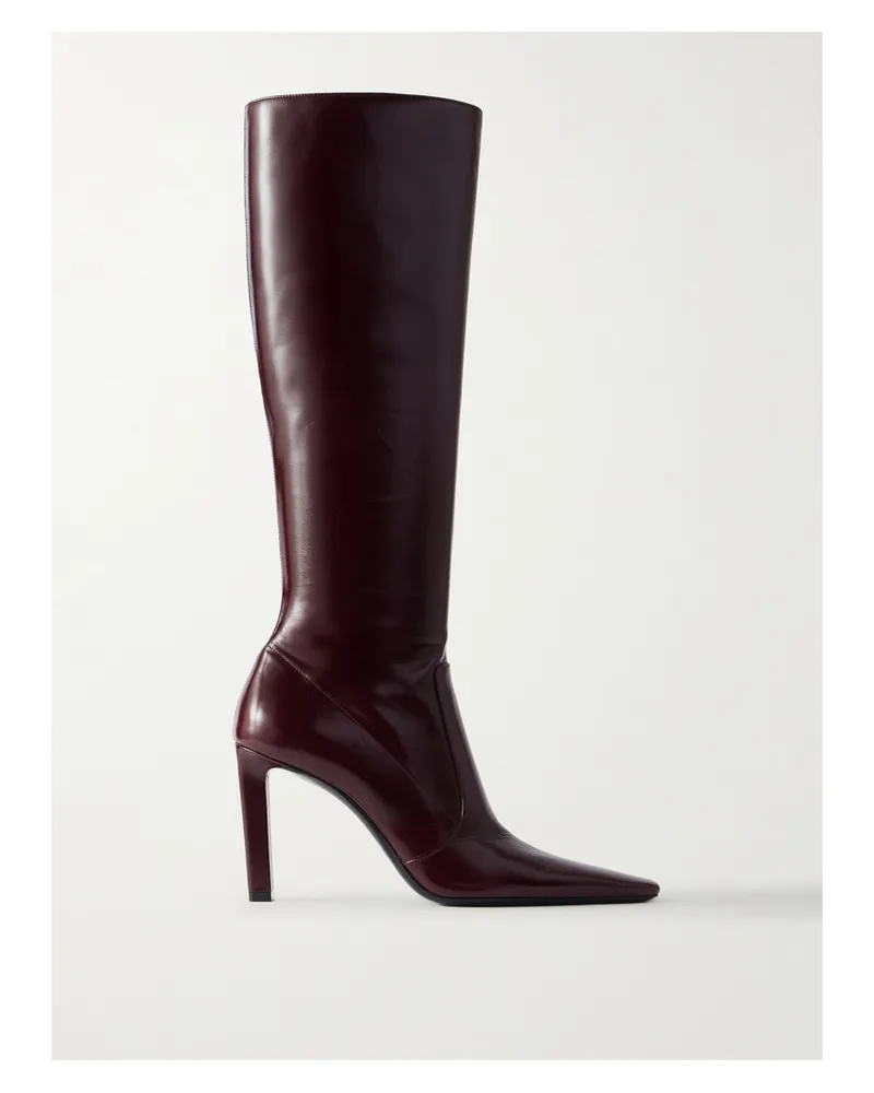 Saint Laurent Francoise Kniehohe Stiefel Aus Glanzleder - Burgunder Burgunder