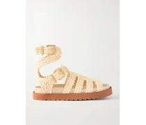 Gleam Sandalen Aus Raffiabast Mit Schnallen - Wollweiß