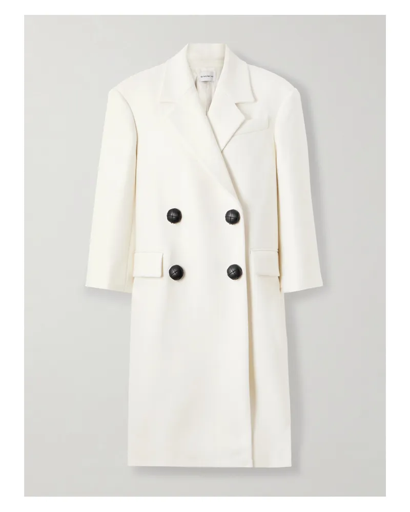 Givenchy Doppelreihiger Oversized-mantel Aus Wolle - Weiß Weiß