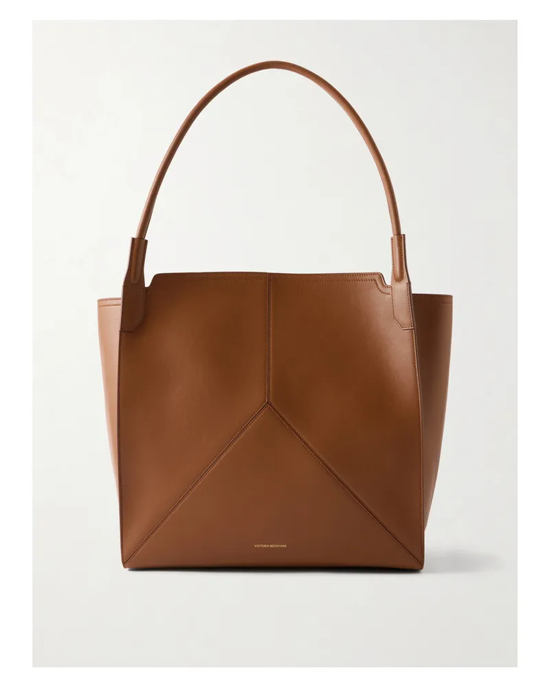 Victoria Beckham The Victoria Soft Paneled Leather Tote - Brown Brown