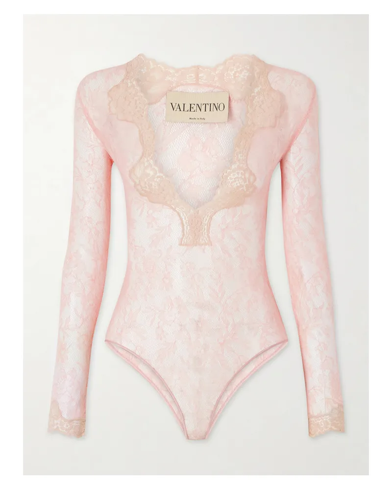 Valentino Garavani Stretch-lace Bodysuit - Pink Pink